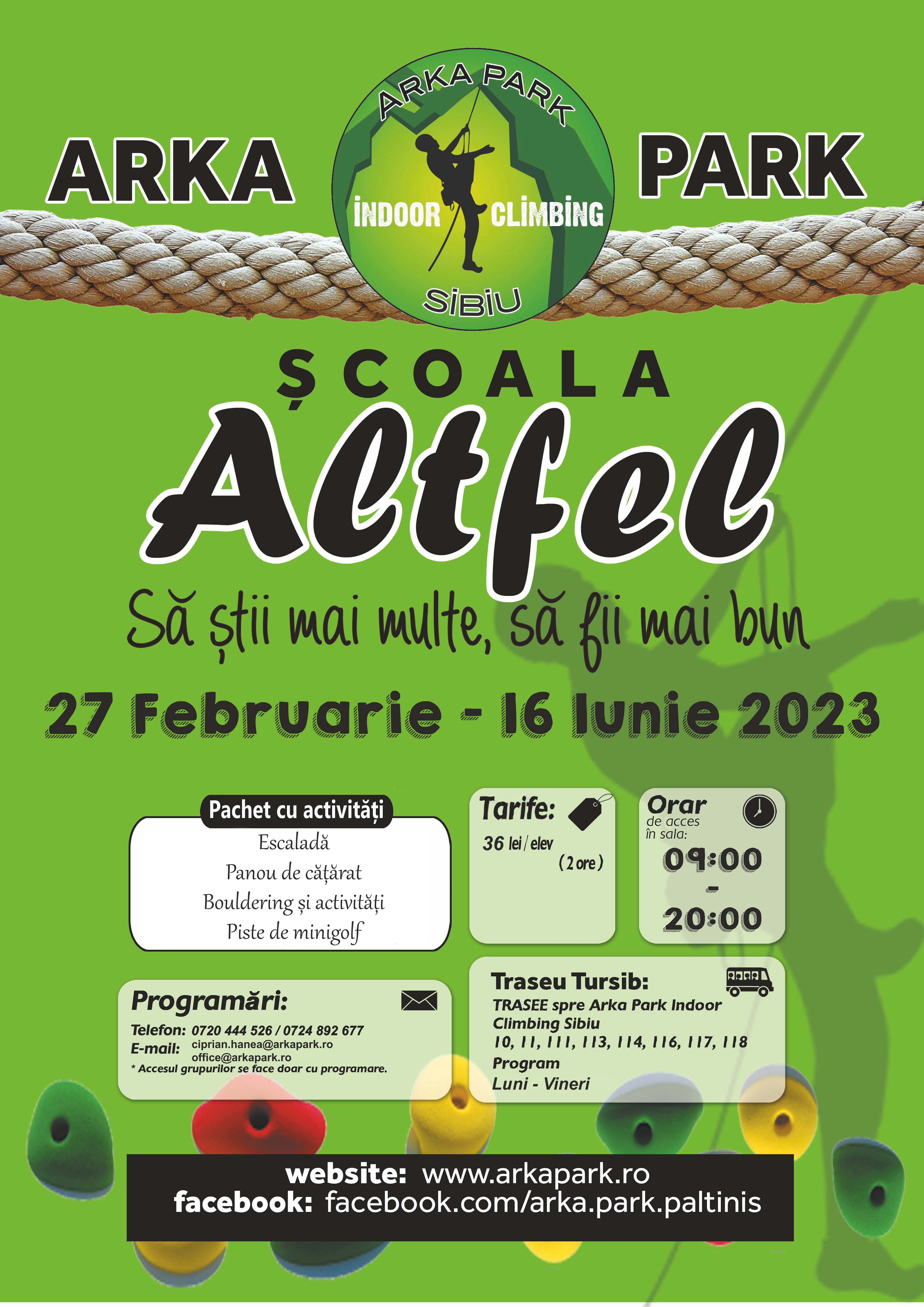 Programe scoli si gradinite / Program Scoala Altfel Indoor Climbing  Sibiu